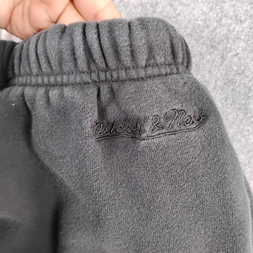 Mitchell & Ness Chicago Bulls Black Jogger Sweatpants NBA Finals Patches Mens S‎